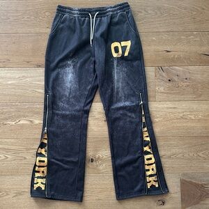 Men’s Stylish Black Joggers with Gold Accents